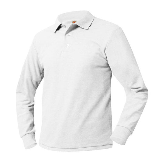 White Long Sleeve Polo